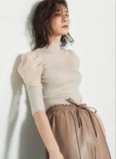 SNIDEL グレー リブニット トップス