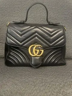 GUCCI GGマーモント　スモール トップハンドルバッグ