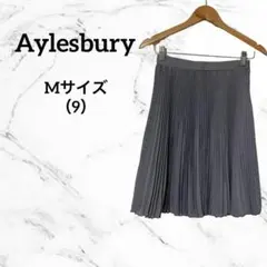 アリスバーリー　膝丈　プリーツスカート　チェック　ホワイト　ネイビー　9