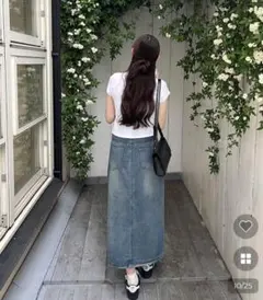 your closet フロントスリットデニムロングスカート