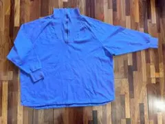 レディース ブルーハーフジップ オーバーサイズスウェット