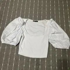 ZARA ホワイト パフスリーブ トップス M