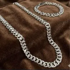 限定　メンズ　silver925 ブレス　ネックレス　セット　喜平チェーン　刻印