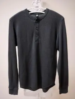 【未使用に近い】ユニクロ ワッフルヘンリーネックTシャツ/長袖