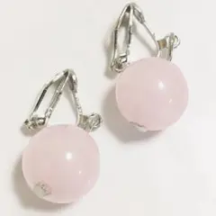 天然 ローズクォーツ イヤリング オーダーページ 12ミリ シルバー