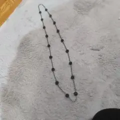 ブラックビーズロングネックレス