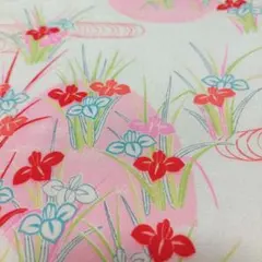 錦紗C-184古布　アンティーク　リメイク用　パッチワーク　はぎれ　襤褸