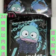 サンリオハッピーくじ　ハンギョドン　スタンドミラー　缶バッジセットタキシードサム