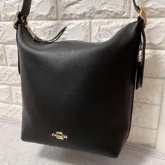 極美品✨COACH コーチ ヴァル ダッフル ショルダー C2818 黒 本革 