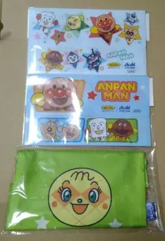 アンパンマン　巾着バッグ、おきにいりケース　３点セット