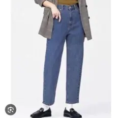 GU ハイウエストマムジーンズ S ブルー デニム ハイウエスト