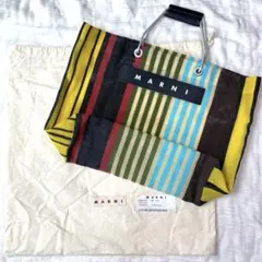 MARNI マルニフラワーカフェ ストライプバッグ メッシュ マルチカラーのサムネイル