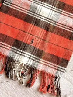 POLO RALPH LAUREN フランス製 チェック ポニー刺繍 マフラー