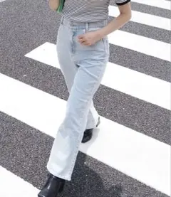 tiptop セミフレアデニムパンツ
