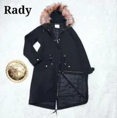 ✨Rady 豪華ファー×ゴールド金具 ロングモッズコート✨美シルエット×高級感