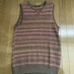 ARARIS リブ編みマルチカラー ベスト M