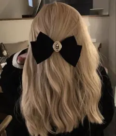 ベロアリボン ヘアバレッタのサムネイル