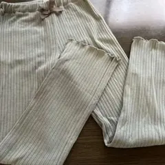 未使用　リブ編み　グリーン　 ボトムス 130サイズ
