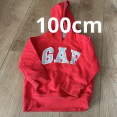 100cm ギャップロゴパーカー　赤　裏起毛　赤色