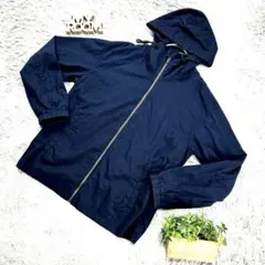 良品 UNIQLO マウンテンパーカー S メンズ ネイビー フード付