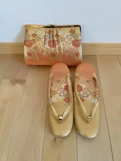 【Yさん専用】草履＆バッグセット　和装小物　オレンジ系　結婚式　留袖　成人式
