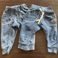 デニム風ボトムス 90cm 2枚セット