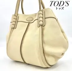 ✨良品✨TOD'S ハンドバッグ トート バルーン ステッチ ロゴ アイボリー