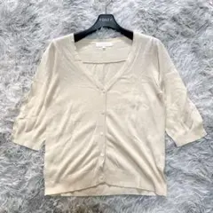 KUMIKYOKU S2 コットンブレンド 薄手 Vネックカーディガン