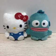 サンリオおすわりぬいぐるみバッジ　キティ展ハンギョドン　セット