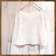 ●GU● メッシュ クロップド トップス M ホワイト