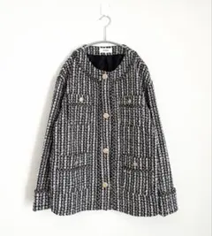 SNIDEL スナイデル 金ボタン ノーカラーツイードジャケット