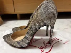 Christian Louboutin ハイヒール シルバーゴールド