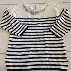 新品　ユナイテッドアローズ  ビジュー付　ボーダーカットソー
