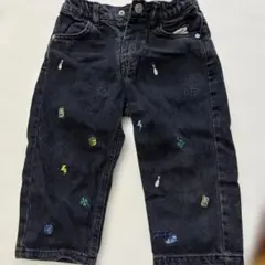 ZARA ダークデニム 刺繍パンツ 12-18ヶ月　86