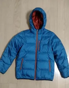 AIGLE 青 ダウンジャケット フード付き　Sサイズ