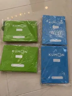 KUMON 公文 教材綴 バインダー 緑14冊、青12冊のサムネイル