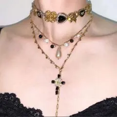 ゴシック ヴィンテージ ネックレス チョーカー ゴールド シルバー 個性的 韓国