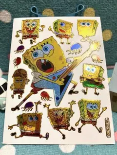 撥水防水キラシールステッカー！キャラクター　スポンジボブ1