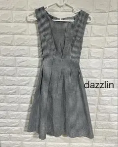 dazzlin ノースリーブフレアワンピース　ギンガムチェック　M