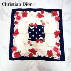 Christian Dior 大判 スカーフ シルク 100% イタリア製 花柄