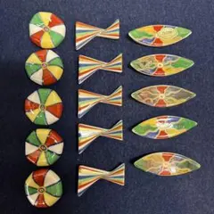 カラフルな陶器製箸置きセット