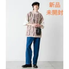 WEGO 総柄デザインベスト ジャガード 古着風 ニット ウィゴー チョッキ 秋