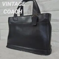 OLD COACH トートバッグ グラブタンレザー ブラック ヴィンテージ
