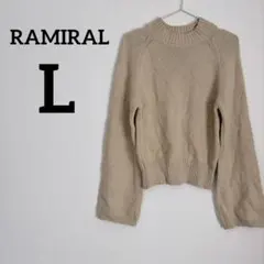 RAMIRAL 【38】ニット ベージュ ラグランスリーブ セーター Lサイズ