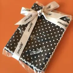 MILK ドット柄 ハンカチ リボン付き