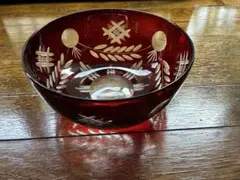 昭和レトロ　切子　ガラスボウル