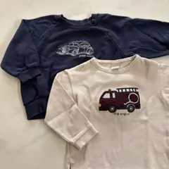 petit main トレーナー 110cm 2点セット ネイビー アイボリー