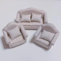 ドール用 12分の1 ミニチュア家具 ソファー クッション ６点セット