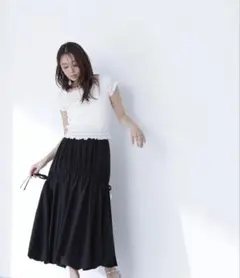 美品✨ナチュラルビューティーベーシック バルーンスカート 黒 麻亜里さんコラボ