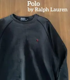 ポロバイラルフローレン　スウェット　短丈　フェード　ブラック　ポニー刺繍